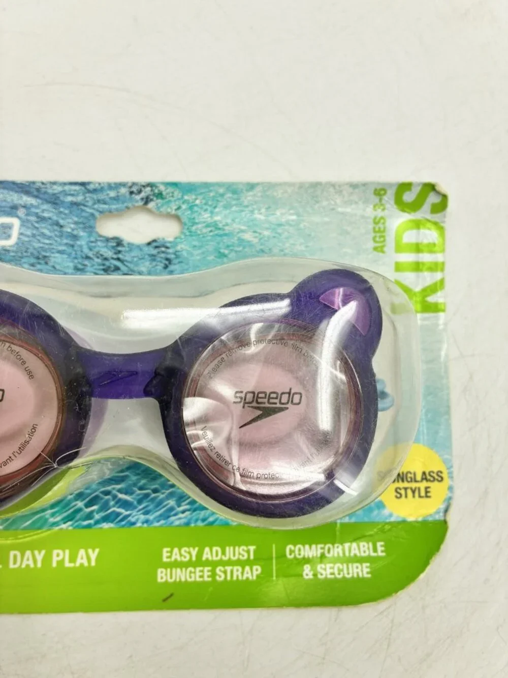 Speedo Kids Sunny Vibes Pop Swim Goggles Ages 3-6 Purple Sunglass Style New